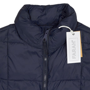 Farah Navy Gene Square Wadded Parka Coat