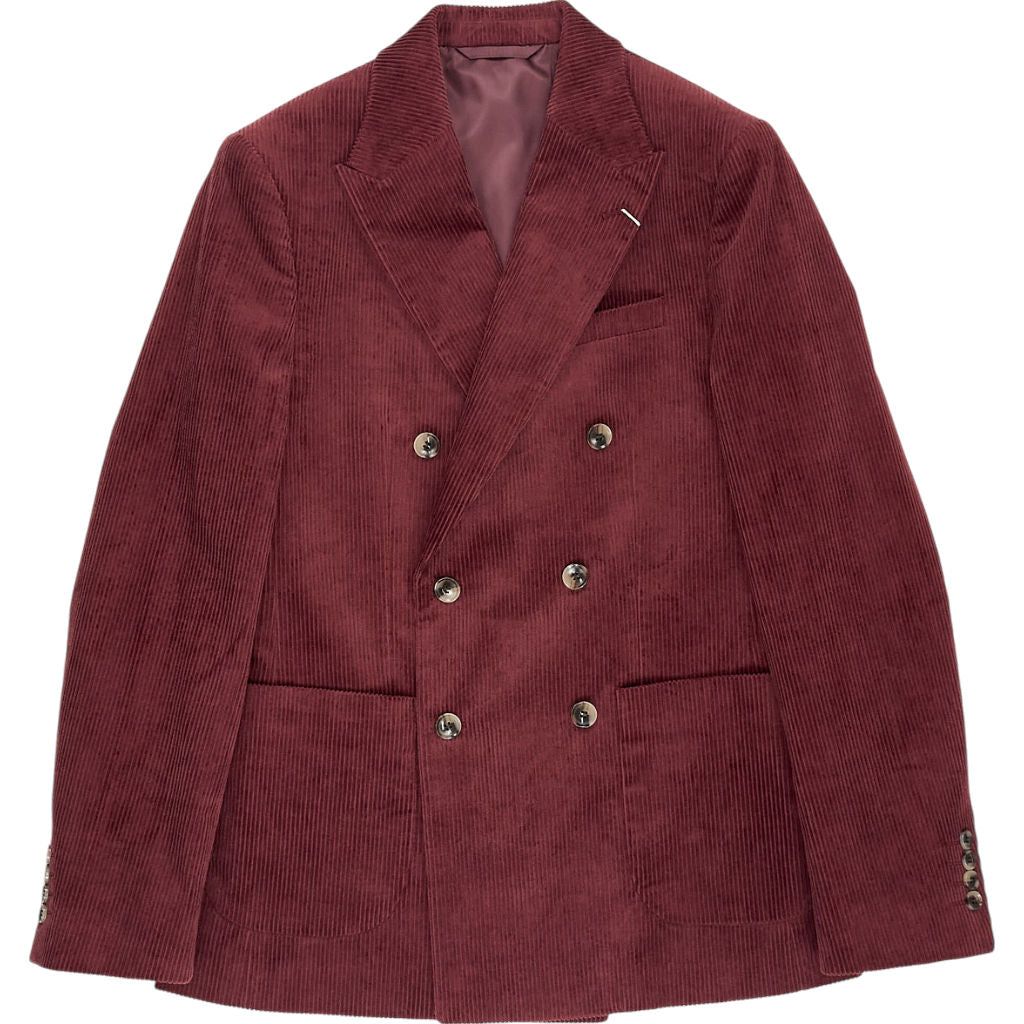 Moss Burgundy Corduroy Jacket Slim Fit