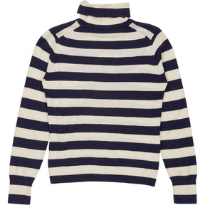ME+EM Blue Cream Stripe Turtleneck Jumper