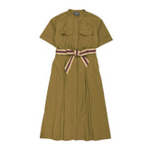 Wyse Khaki Shirt Dress 100% Cotton