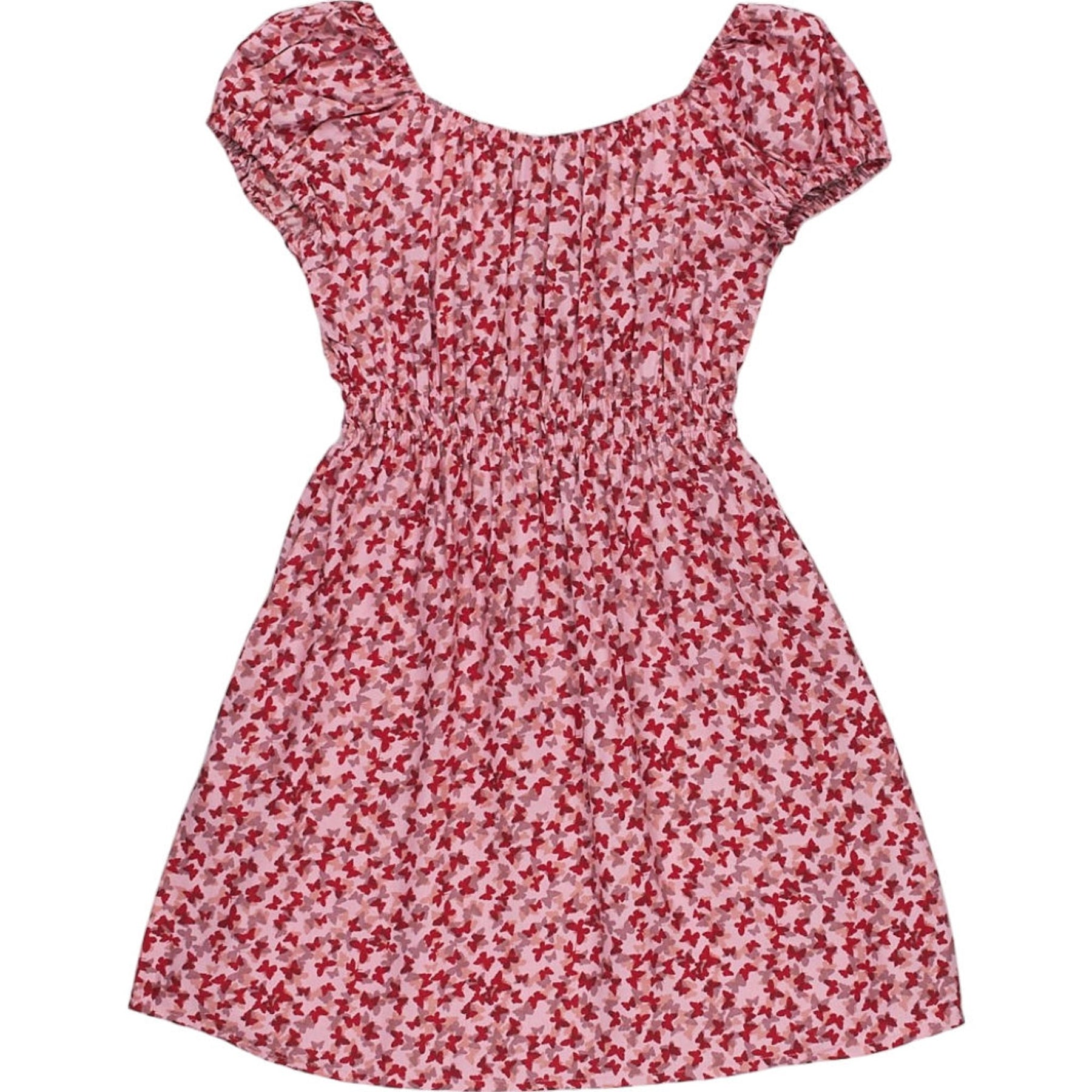 Motel Peach Red Ditsy Butterfly Galova Dress