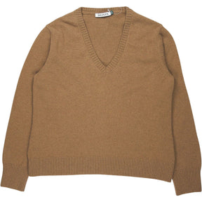 Baukjen Camel V-Neck Emmeline Wool Jumper