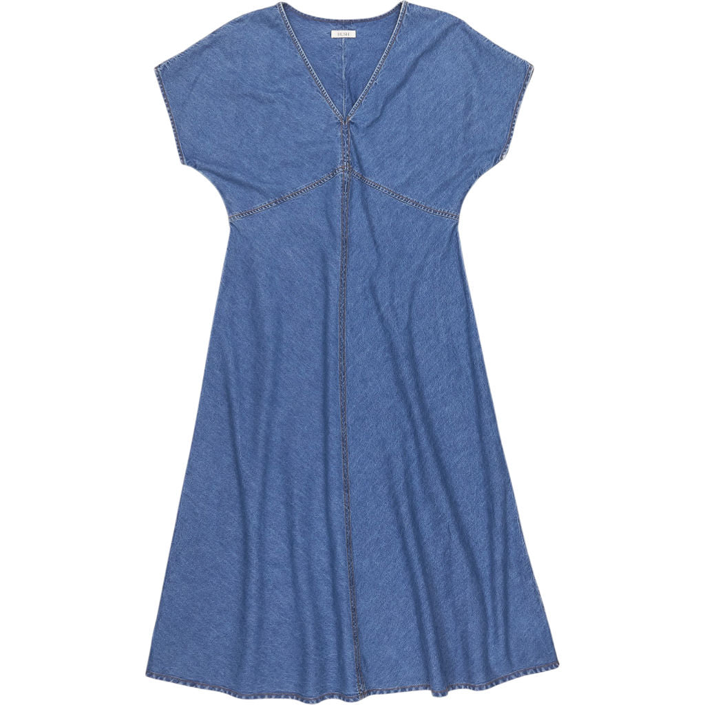 Hush Blue V-Neck Denim Dress