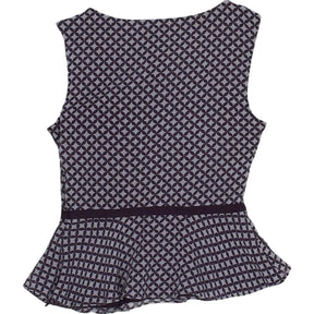 Karen Millen Purple Geometric Peplum Top