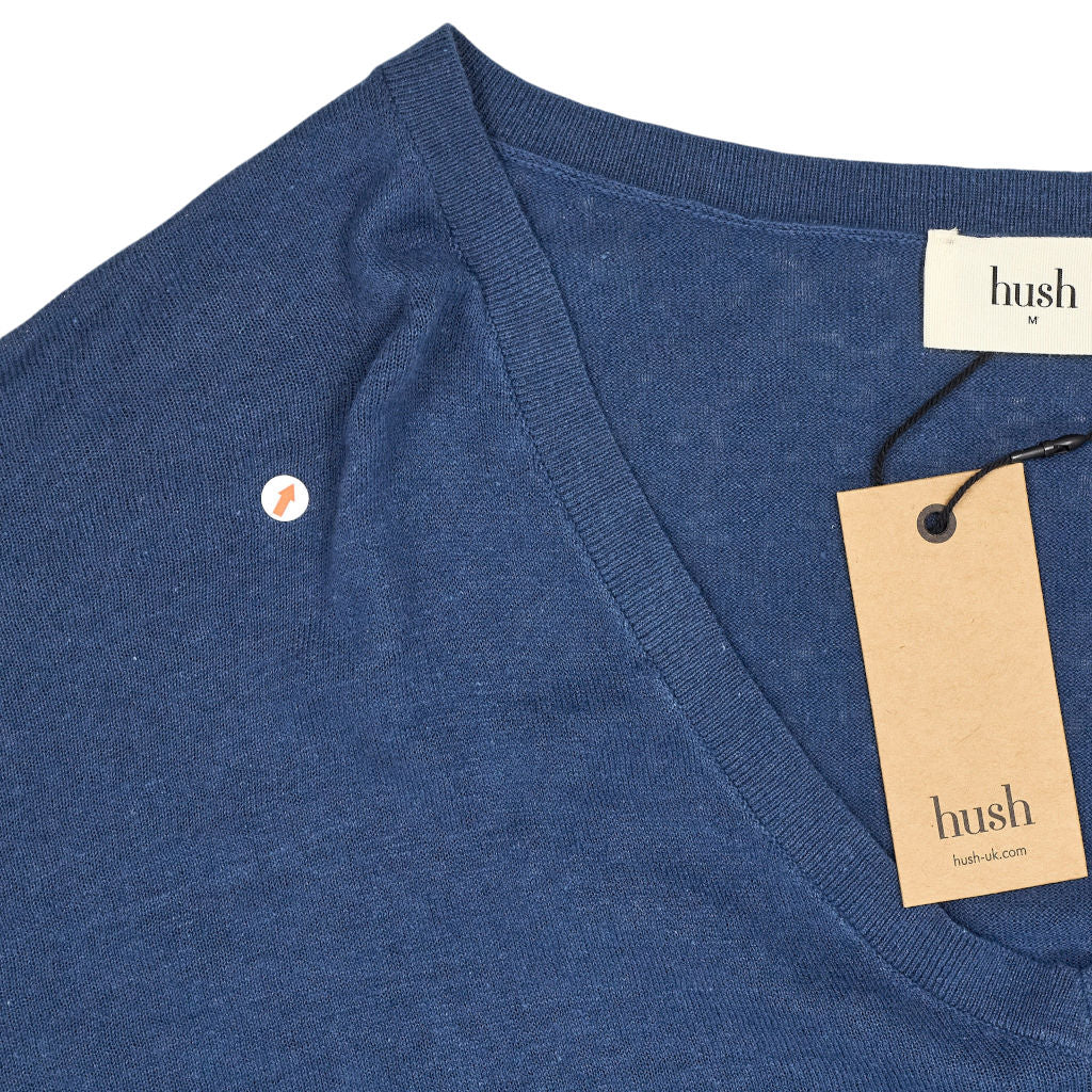 Hush Inky Blue Lowenna Linen Blend Jumper