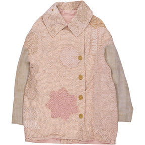 By Walid Pink Crochet Patchwork Jacket
