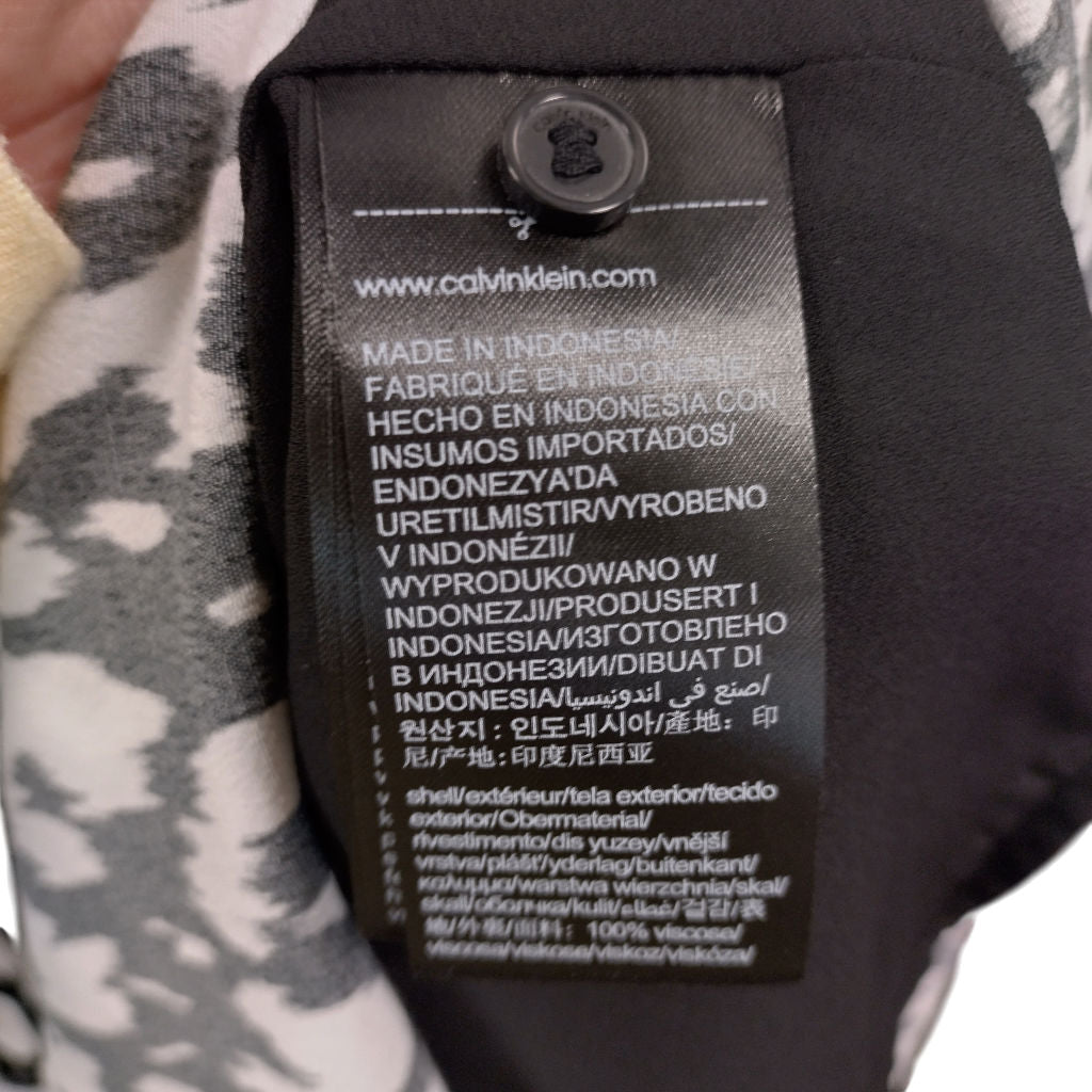 Calvin Klein Black White Bold Leopard Dress