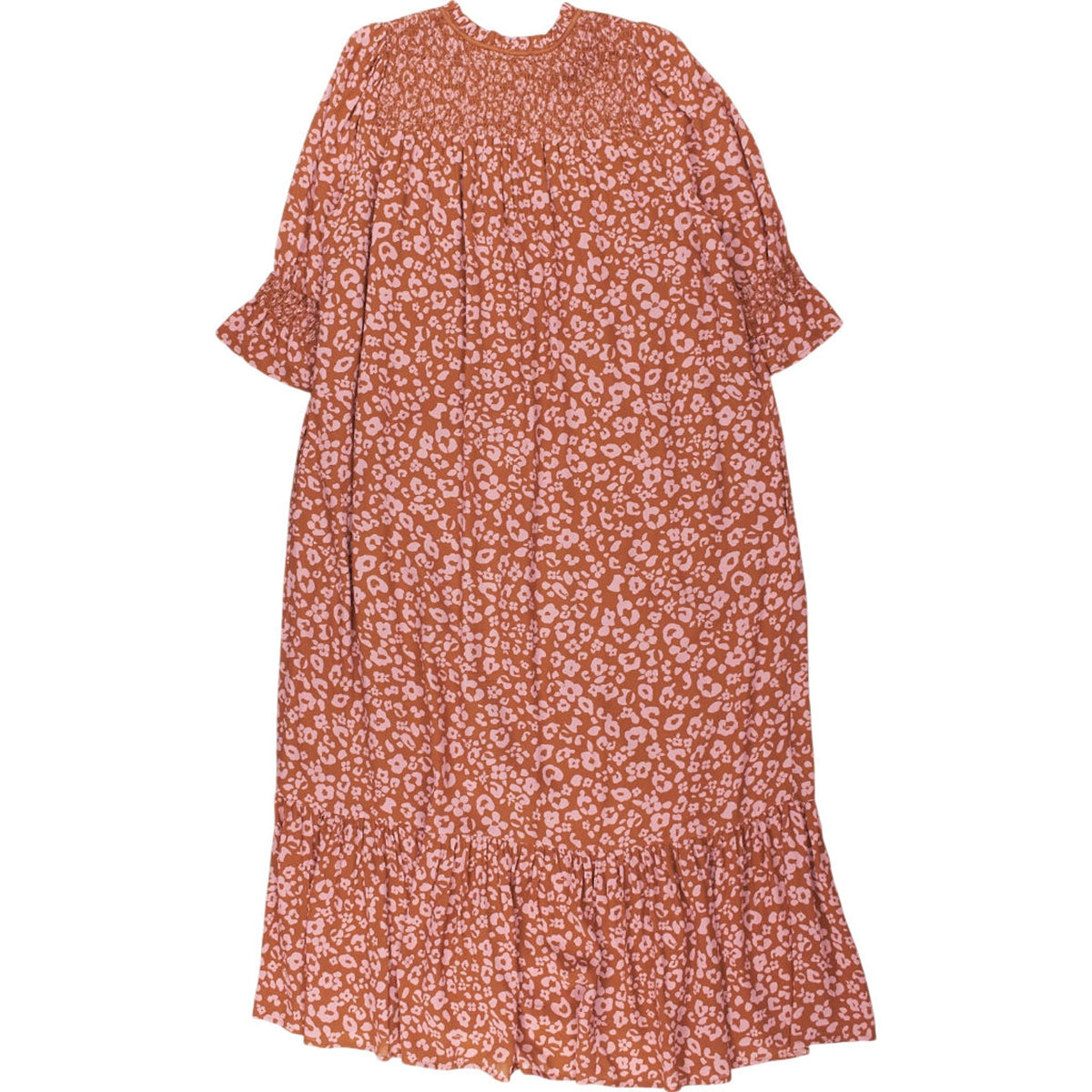 Wyse Rust Floral Midi Dress