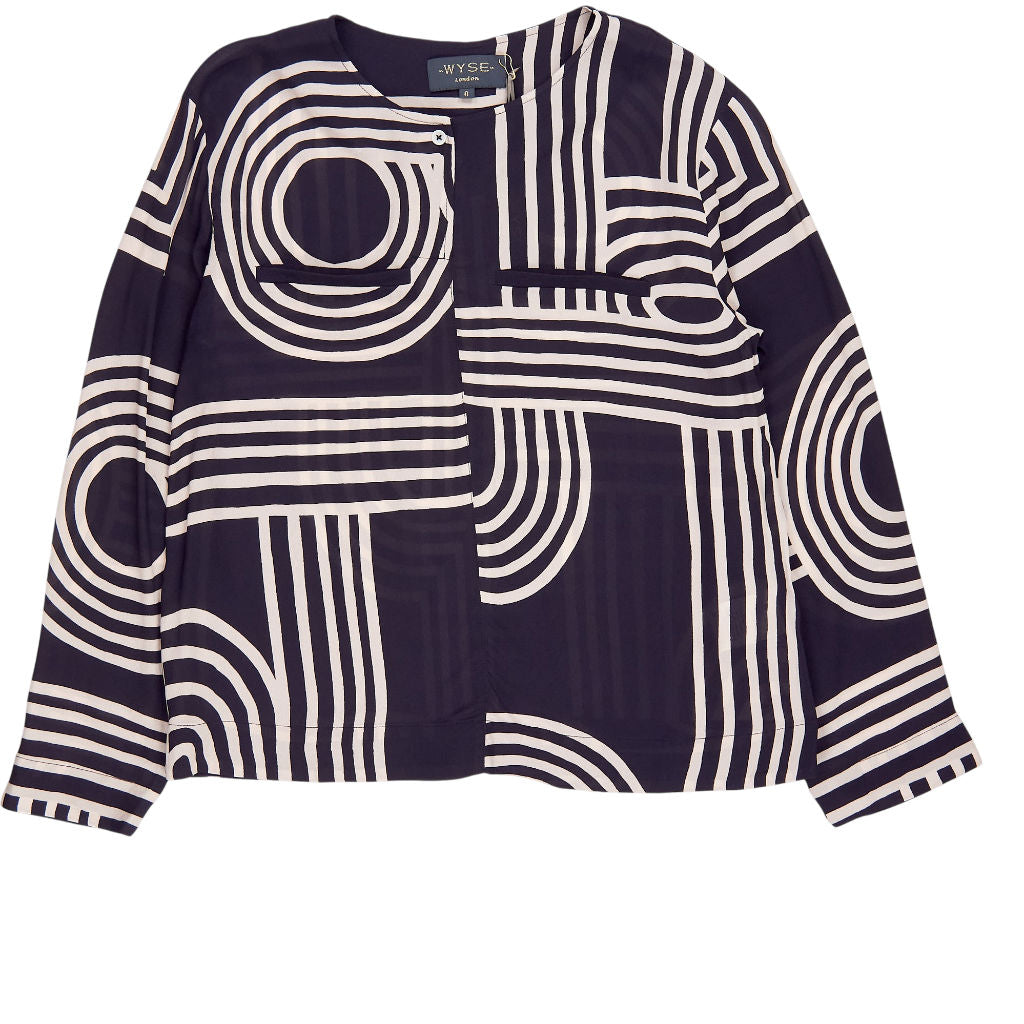 Wyse Black Ivory Patterned Shirt