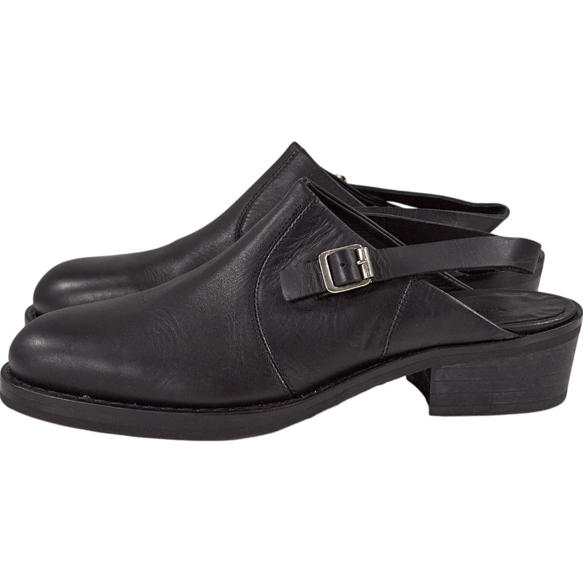 YMC Black Leather Slingback Shoes