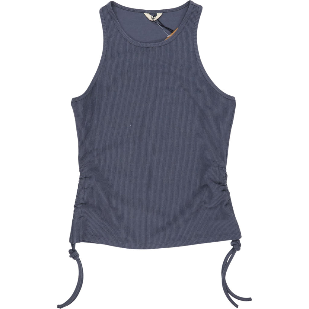 Hush Washed Black Taisie Ruched Ribbed Tank Top