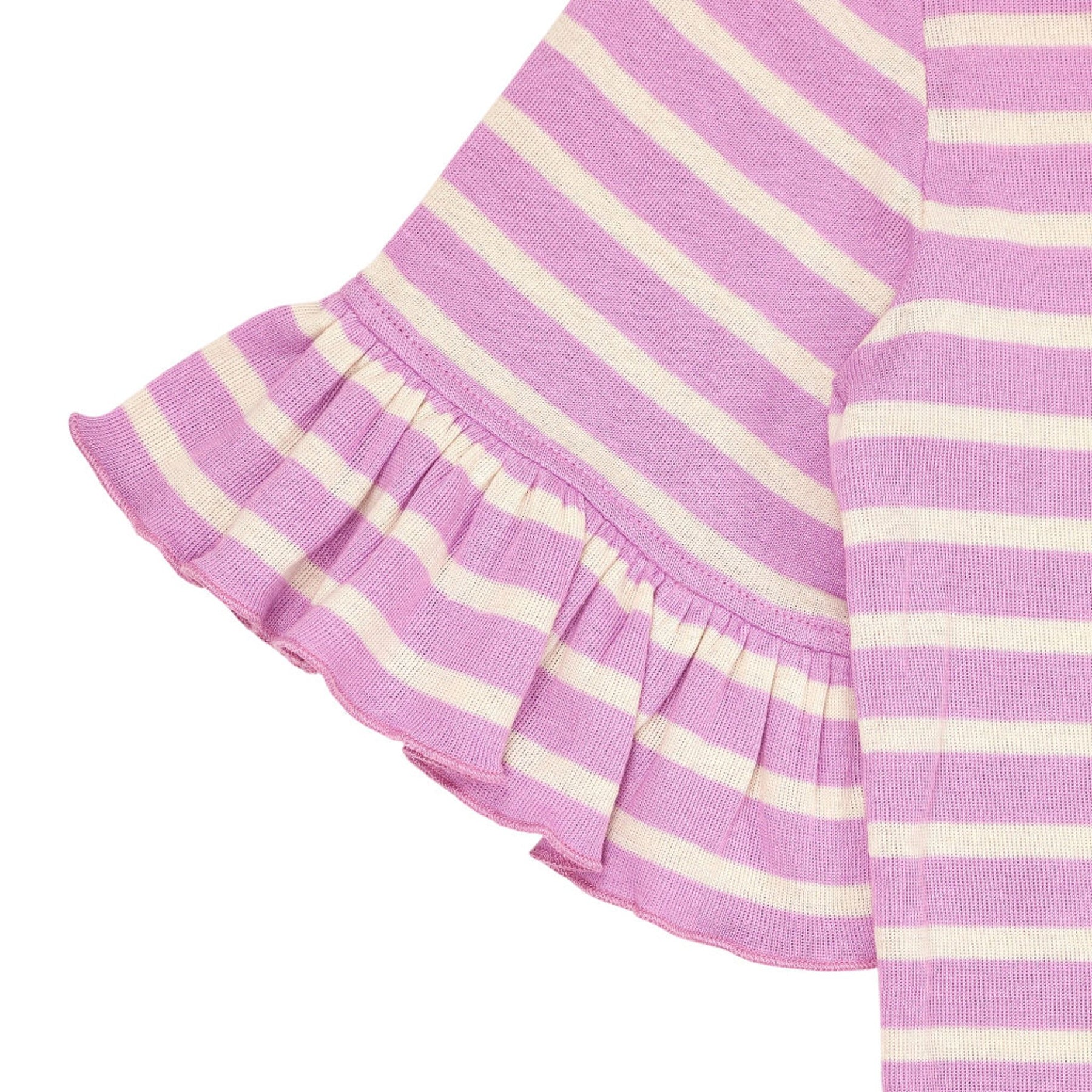 NRBY Bea Pink Striped Ruffle Top