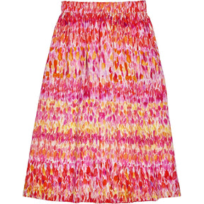 NRBY Pink Brush Print Silk Skirt