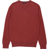 Charles Tyrwhitt Red Merino Wool V-Neck Jumper