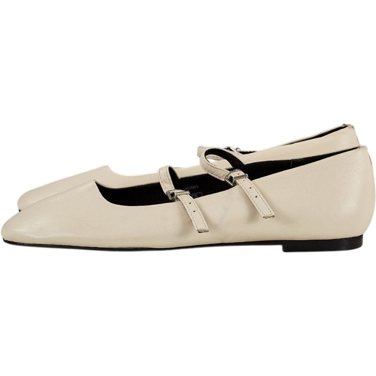 Pull & Bear Cream Double Strap Flats