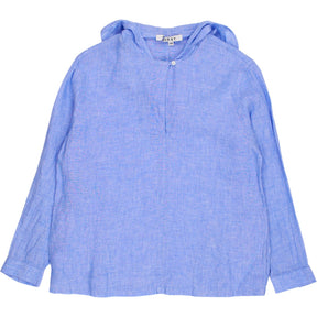 NRBY Blue Hooded Linen Top