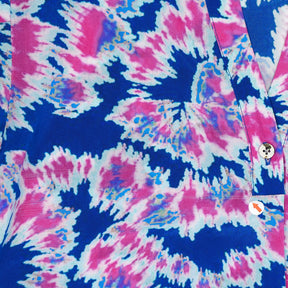 NRBY Blue Pink Printed Silk Blouse
