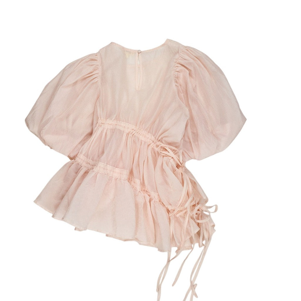 Ghospell Nude Striped Blouse