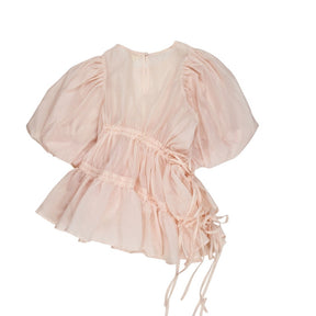 Ghospell Nude Striped Blouse