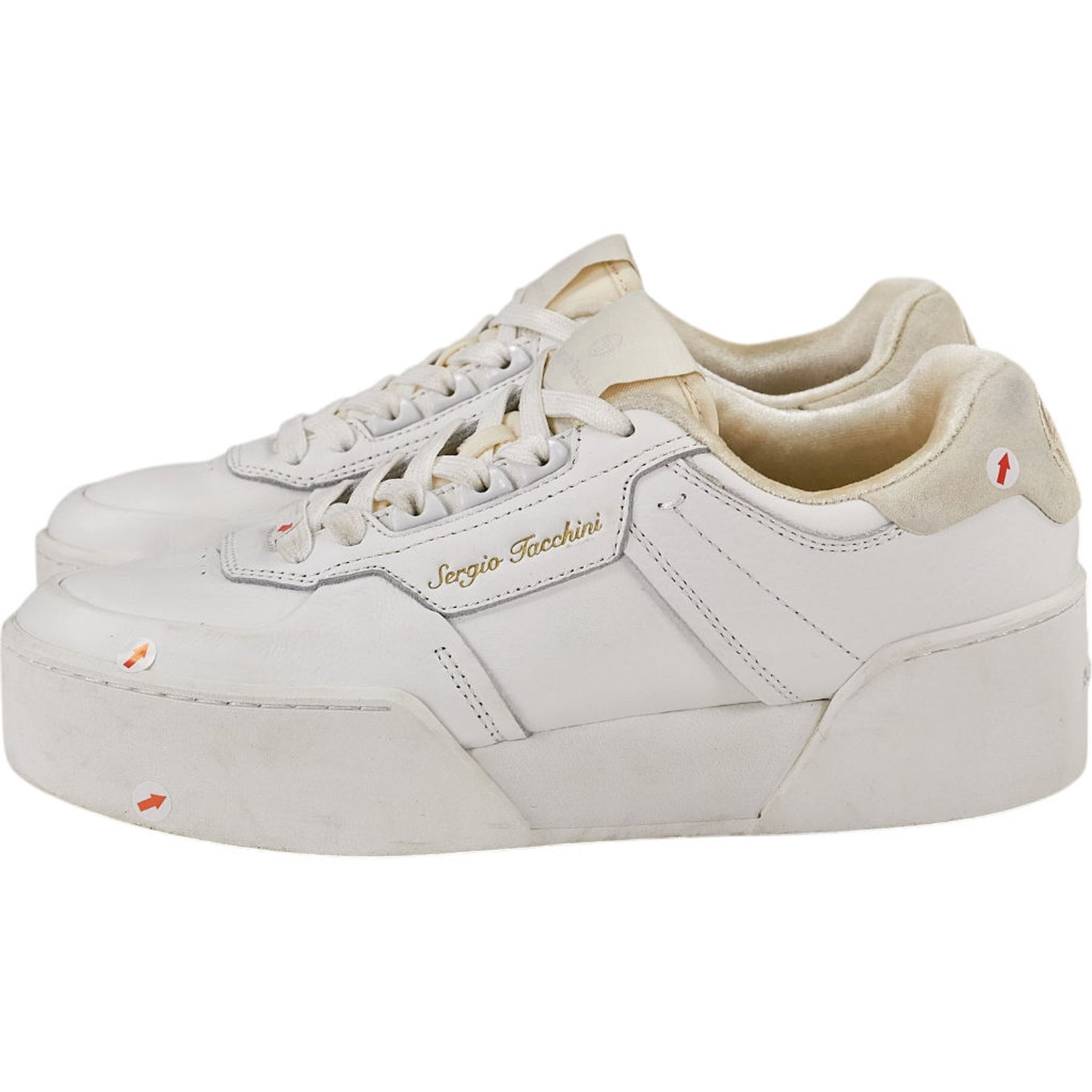 Sergio Tacchini White Leather Trainers Measures as a UK 6.5