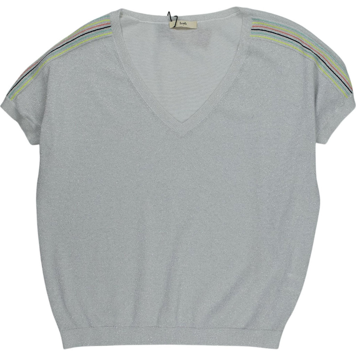 Hush Silver Metallic Rainbow Stitch Top
