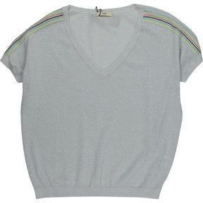 Hush Silver Metallic Rainbow Stitch Top