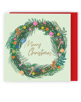 Modern Candy Cane Wreath Cards- pack of 8