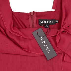 Motel Burgundy Rufle Concise Top