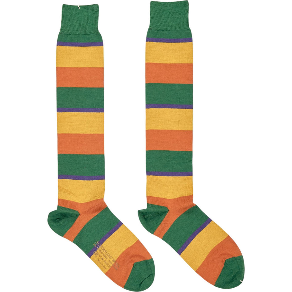 Drake's Multicolour Striped Knee-High Socks M