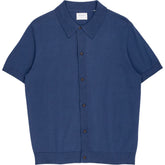 Farah Aegean Blue Knitted Polo Shirt