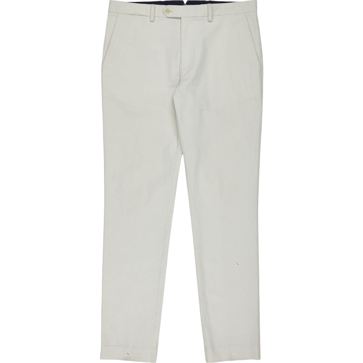 Moss Cream Slim Fit Organic Cotton Trousers