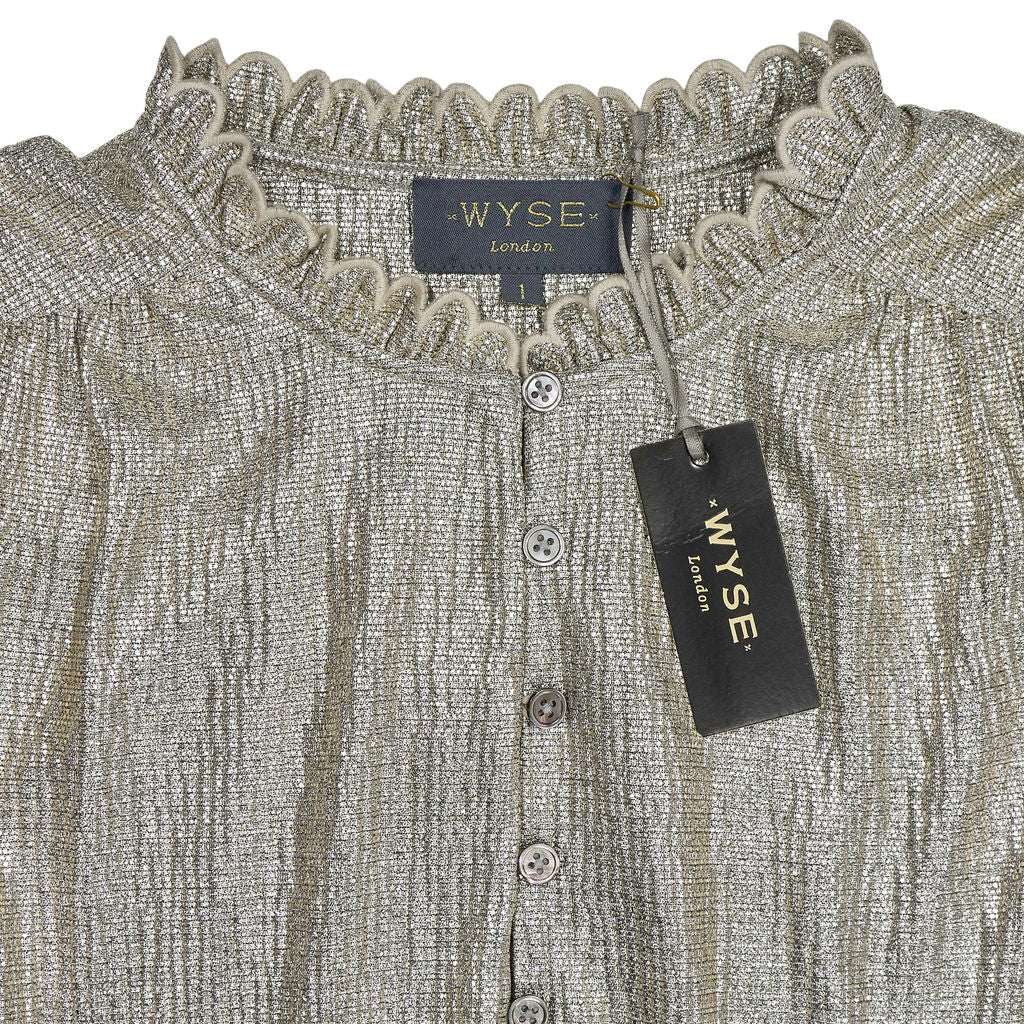 WYSE Champagne Metallic Mariam Top