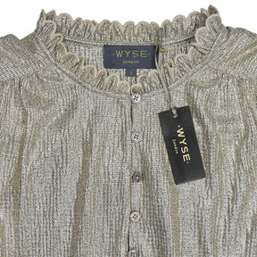 WYSE Champagne Metallic Mariam Top
