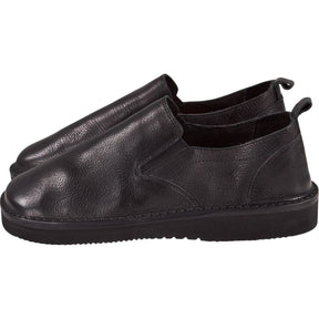 Fracap Black Leather Slip-On Shoes