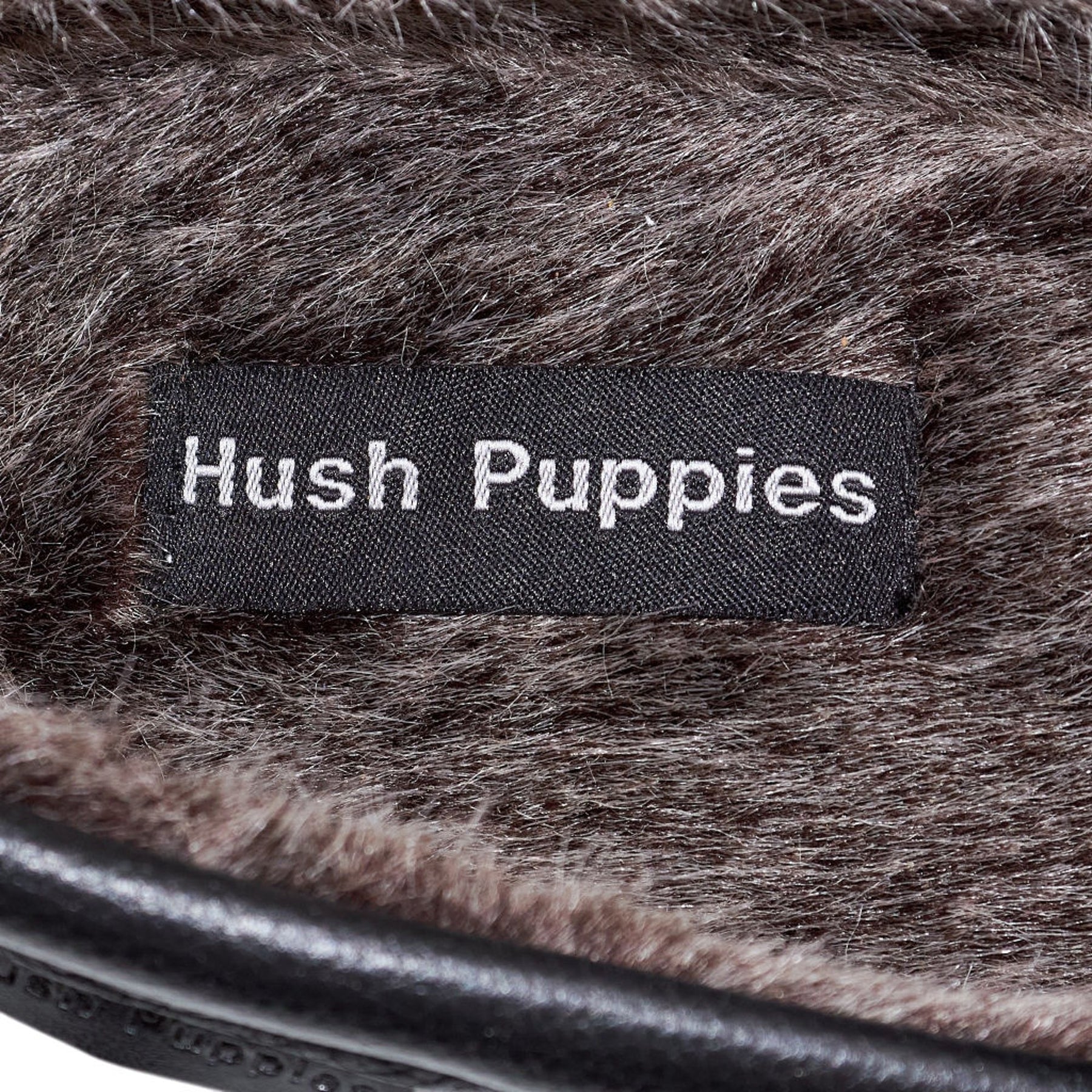 Hush Puppies Black Ace Leather Slippers