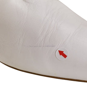Mother of Pearl White Bow Heeled Mules