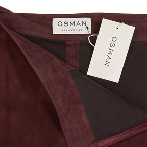 Osman Burgundy Suede Pants