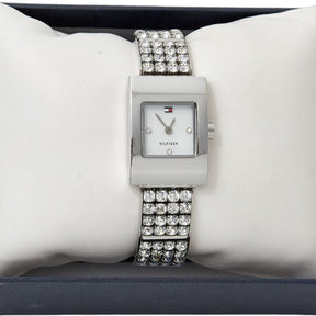 Tommy Hilfiger Silver Watch with Rhinestone Band