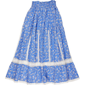 Pink City Prints Blue Floral Midi Skirt