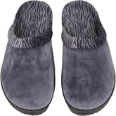 Rohde Grey Zebra Print Slippers