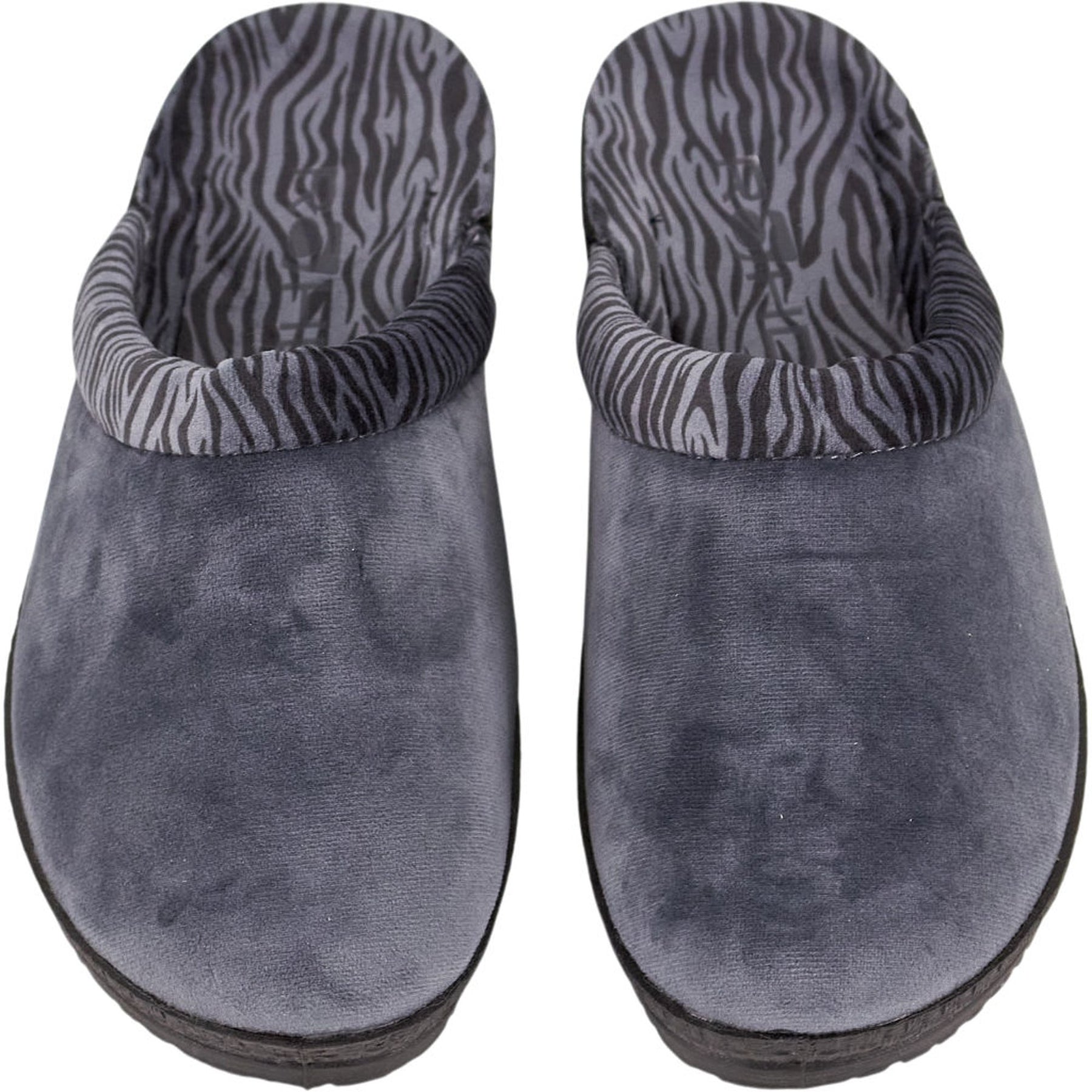 Rohde Grey Zebra Print Slippers
