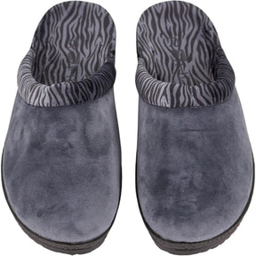 Rohde Grey Zebra Print Slippers