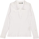 Baukjen White Fern Organic Cotton Collar Top