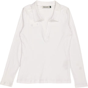Baukjen White Fern Organic Cotton Collar Top
