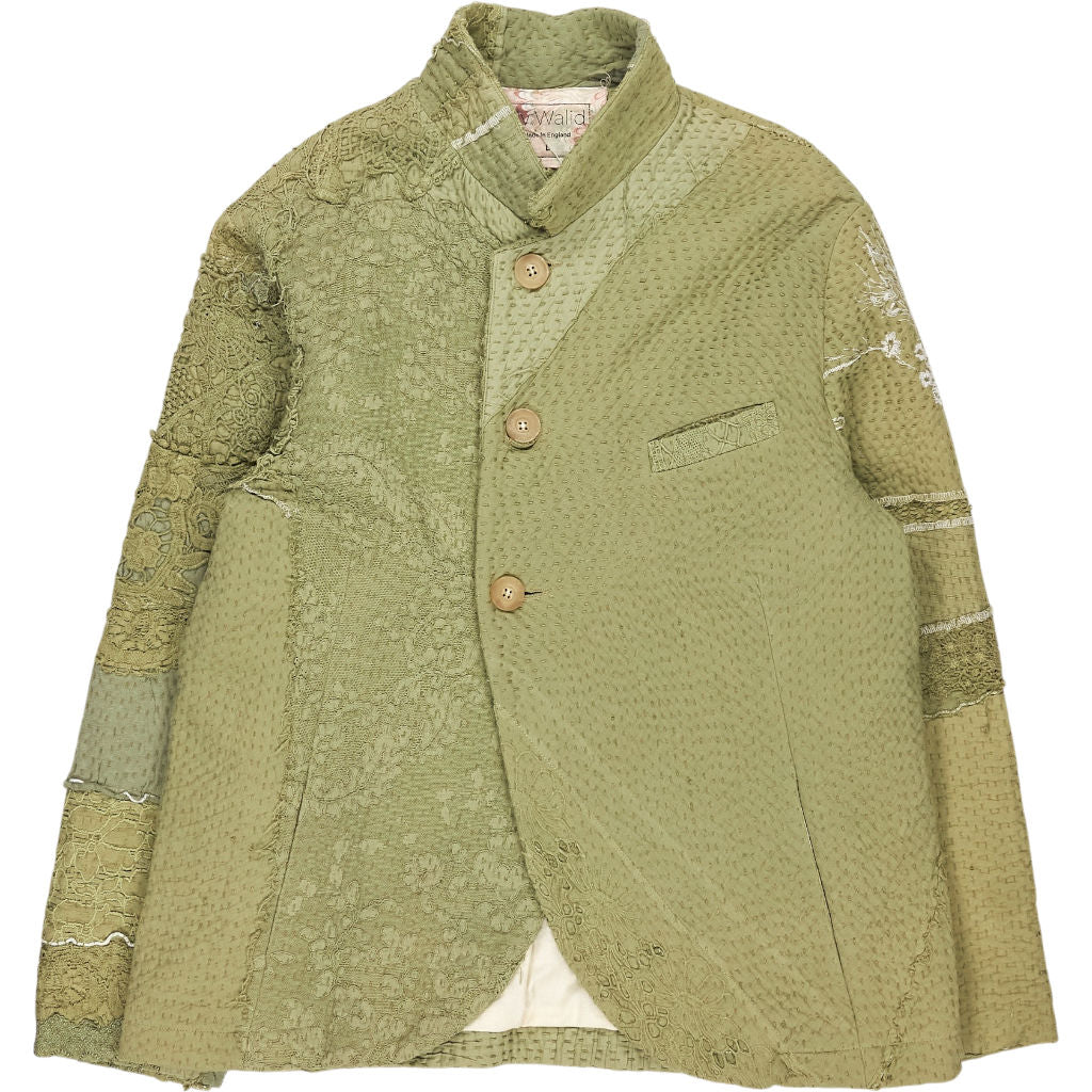 By Walid Green Embroidered Cotton Jacket
