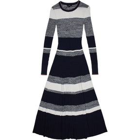 ME+EM Navy Stripe Knit Swing Dress