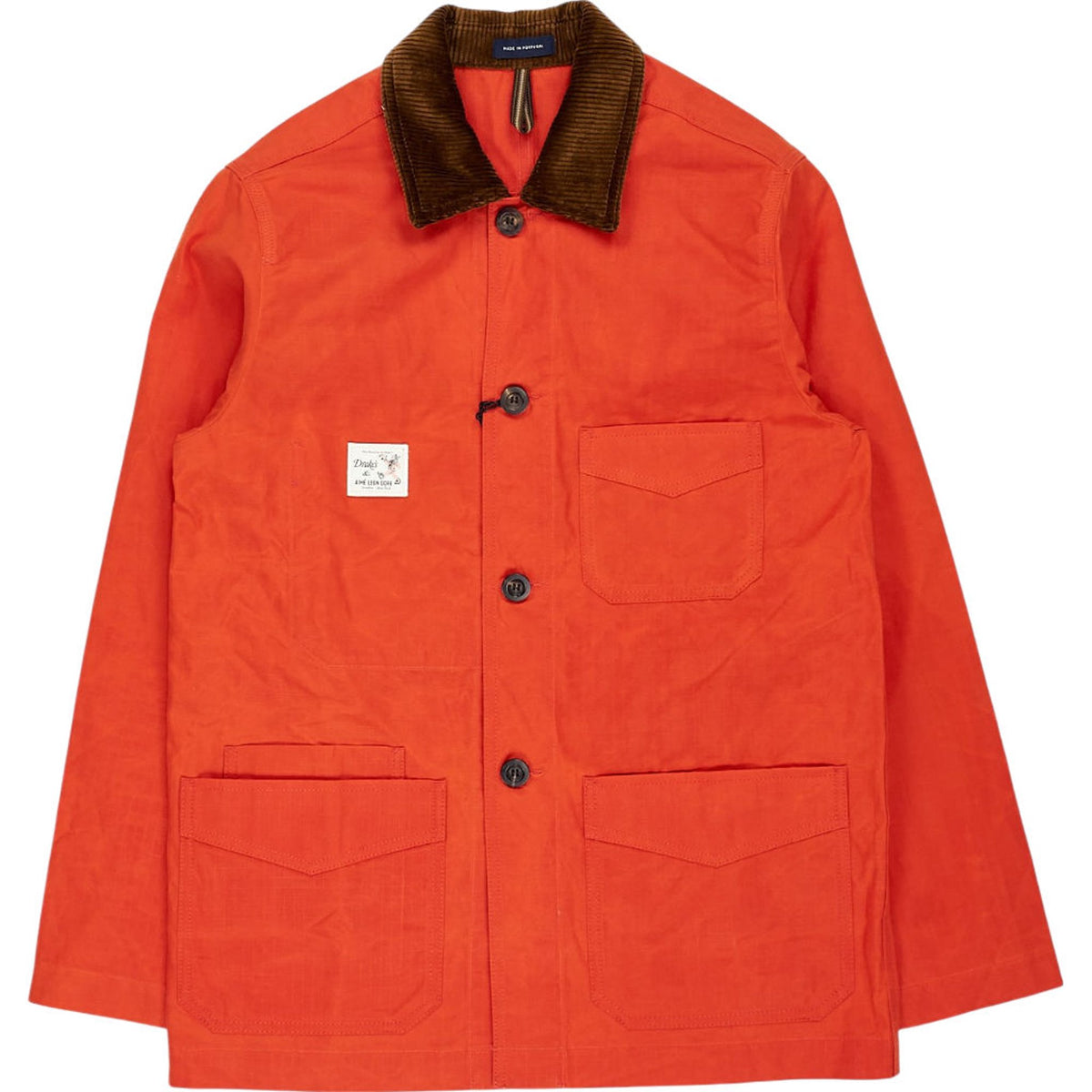 Drake's X Aime Leon Dore Orange Corduroy Collar Jacket 34