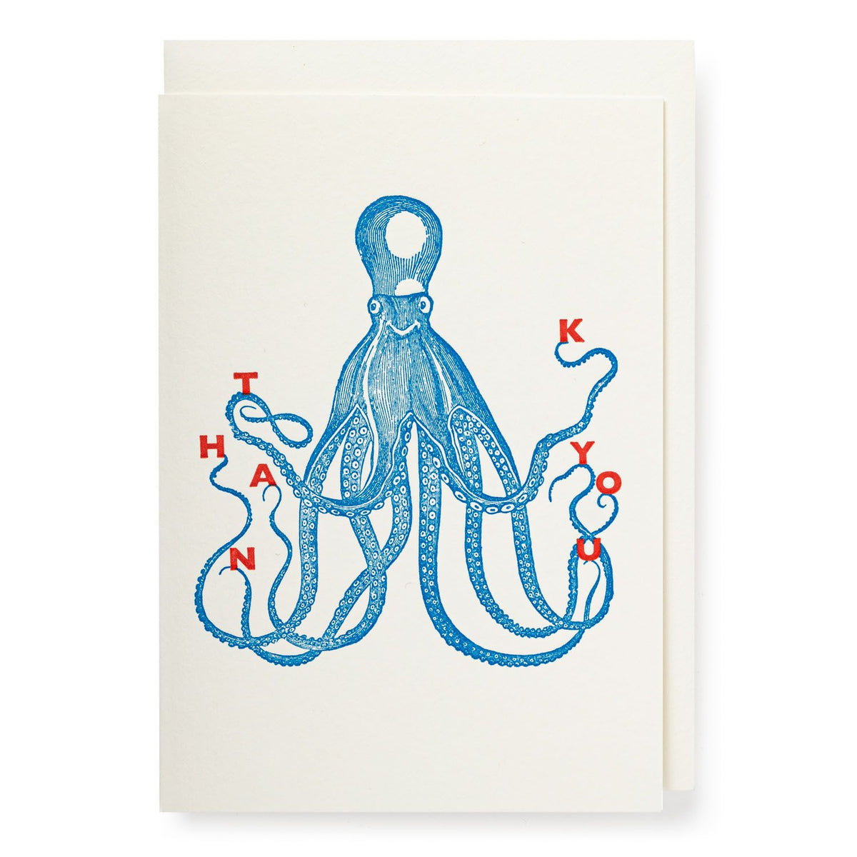 Thank You Octopus - letterpress printed greeting card