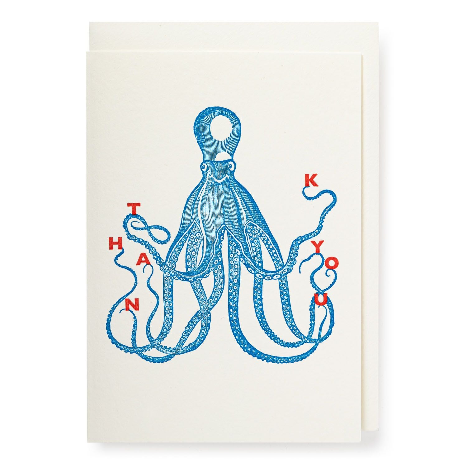 Thank You Octopus - letterpress printed greeting card