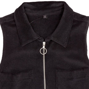 WYSE Black Towelling Jumpsuit